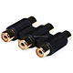 3-RCA Coupler for Component Video Cable Extension - Single Color