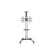 Monoprice Ultra Premium Mobile Tile TV Wall Mount Bracket Stand Cart with Media Shelf Bracket - For TVs 42in to 55in, Max Weight 44lbs, Rotating