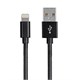 Monoprice Stainless Steel Apple MFi Certified Lightning to USB Charge & Sync Cable, 6ft Black