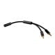 Monoprice Onyx Series Auxiliary 3.5mm Stereo Jack to Two 3.5mm Stereo Plug Cable (Gold Plated), 6 inch