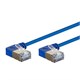 Monoprice SlimRun Cat6A 90 Degree 36AWG S/STP Ethernet Network Cable, 5ft Blue