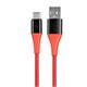 Monoprice AtlasFlex Series Durable USB 2.0 Type C to Type A Charge & Sync Kevlar-Reinforced Nylon-Braid Cable, 6ft, Red