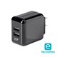 Monoprice Essentials 2-Port USB Wall Charger 4.2A for Apple and Android, Black