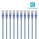Monoprice Essentials 10-Pack, Cat6A Ethernet Network Patch Cable, 10G, 7ft Blue