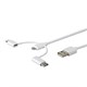 Monoprice USB to Micro USB + USB Type-C + Lightning Charge & Sync Cable, Apple MFi Certified, 3ft White