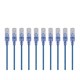 Monoprice 10-Pack, SlimRun Cat6A Ethernet Network Patch Cable, 10G - 20ft Blue