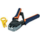 Dual-Modular Plug Crimps, Strips, and Cuts Tool with Ratchet
