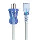Monoprice 6ft 16AWG Gray Hospital-Grade Computer Power Cord with Clear Plugs, 10A, 16 AWG (NEMA 5-15P to IEC-320-C13)