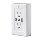 STITCH by Monoprice Wireless Smart Plug Wall Outlet with 2 Receptacles 15A, 2 USB Ports 4.8A, Night Light, No Hub Required, Works with Alexa and Google Home (Recessed back)