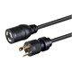 Monoprice Heavy Duty Adapter Power Cord - Locking Connector - NEMA L5-30P to NEMA L5-20R, 12AWG, 20A, SJT, 125V, Black, 1ft