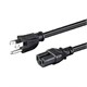 Monoprice Heavy Duty Power Cord - NEMA 5-15P to IEC 60320 C15, 14AWG, 15A, SJT, 125V, Black, 4ft