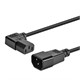 Monoprice Left Angle Extension Cable - IEC 60320 C14 to Left Angle IEC 60320 C13, 18AWG, 10A, SJT, 100-250V, Black, 2ft