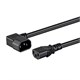 Monoprice Left Angle Extension Cable - Left Angle IEC-320-C14 to IEC-320-C13, 14AWG, 15A, SJT, 100-250V, Black, 10ft
