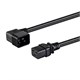 Monoprice Left Angle Plug Heavy Duty Extension Cord - IEC-320-C19 to Left Angle IEC-320-C20, 12AWG, 20A, SJTW, 250V, Black, 7ft