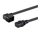 Monoprice Right Angle Extension Cord - IEC 60320 C19 to Right Angle IEC 60320 C20, 12AWG, 20A, SJTW, 250V, Black, 1ft