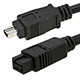 Monoprice 9-pin/4-pin BILINGUAL FireWire 800/FireWire 400 Cable, 6ft Black
