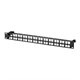 Monoprice 48 Port Blank Keystone UTP Patch Panel, 1U, with Wire Support Bar