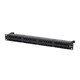 Monoprice 48 Port Cat6A UTP Patch Panel, 1U, Horizontal 180°, Dustproof Cover, with Wire Support Bar