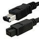Monoprice 9-pin/6-pin BILINGUAL FireWire 800/FireWire 400 Cable, 6ft Black