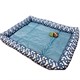 Pet Crate Bed Water Resistant Detachable Washable for Dogs and Cats Blue 26" x 20" x 3"
