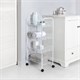 Mainstays 4-tier Wire Rolling Cart storage kitchen Mobile Utility Cart Organizer White 10" x 15" x 34" rack(Limit 20 per Customer)