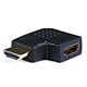 Monoprice HDMI Right Angle Port Saver Adapter (Male to Female), 90-Degree, Vertical Flat Left