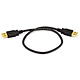 USB-A to USB-A 2.0 Cable - 28/24AWG, Gold Plated, Black, 1.5ft
