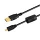 USB-A to Micro B 2.0 Cable - 5-Pin, 28/24AWG, Gold Plated, Black, 6ft