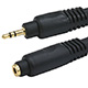 3ft Premium 3.5mm Stereo Male to 3.5mm Stereo Female 22AWG Extension Cable (Gold Plated) - Black