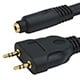 6in Premium 3.5mm Stereo Female to 2x 3.5mm Stereo Male Cable, Gold Plated, Black