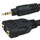 7in Premium 3.5mm Stereo Male to 2x 3.5mm Stereo Female Cable, Gold Plated, Black