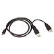 USB-A to USB-A & Mini-B Cable - 5-Pin, Black, 2.5ft