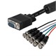 VGA HD-15 to 5 BNC RGB Video Cable for HDTV Monitor cable - 6FT (Black)