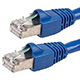 Cat6A Ethernet Patch Cable - Snagless RJ45, Stranded, 550Mhz, STP, Pure Bare Copper Wire, 26AWG, 7ft, Blue