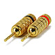 Monoprice 1 PAIR OF High-Quality Gold Plated Speaker Pin Plugs, Closed Screw Type