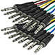1 Meter (3ft) 8-Channel 1/4inch TRS Male to 1/4inch TRS Male Snake Cable