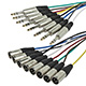 3 Meter (10ft) 8-Channel 1/4inch TRS Male to XLR Male Snake Cable