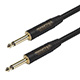 Monoprice 1.5ft. Cloth Series 1/4 inch T/S Male 20AWG Instrument Cable - Black & Gold