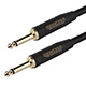 Monoprice 15ft Cloth Series 1/4 inch TS Male 20AWG Instrument Cable - Black & Gold