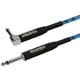 Monoprice 20ft Cloth Series 1/4-inch TS Male Straight to Right Angle 20AWG Guitar/Instrument Cable - Blue Pattern