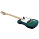 Monoprice Indio Retro DLX Quilted Maple Top Electric Guitar with Gig Bag Trans Blue Aqua