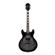 Indio Boardwalk Flamed Maple Hollow Body Electric Guitar with Gig Bag, Charcoal