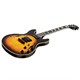 Indio Boardwalk Flamed Maple Hollowbody Electric Guitar with Gig Bag, Sunburst
