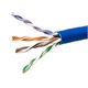 Cat5e Ethernet Bulk Cable - Solid, 350Mhz, UTP, CMP, Plenum, Pure Bare Copper Wire, 24AWG, 1000ft, Blue
