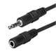 6ft 3.5mm Stereo Plug/Jack M/F Cable, Black