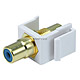 Keystone Jack - Modular RCA w/Blue Center (White)