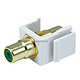 Keystone Jack - Modular RCA w/Green Center (White)