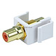 Keystone Jack - Modular RCA w/Orange Center (White)