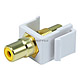 Keystone Jack - Modular RCA w/Yellow Center (White)