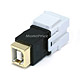 Keystone Jack - USB 2.0 B Female to B Female Coupler Adapter, Flush Type (White)